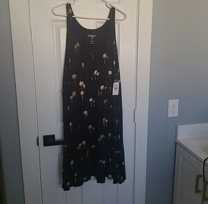 torrid Black Maxi Dress with Gold Palm Print